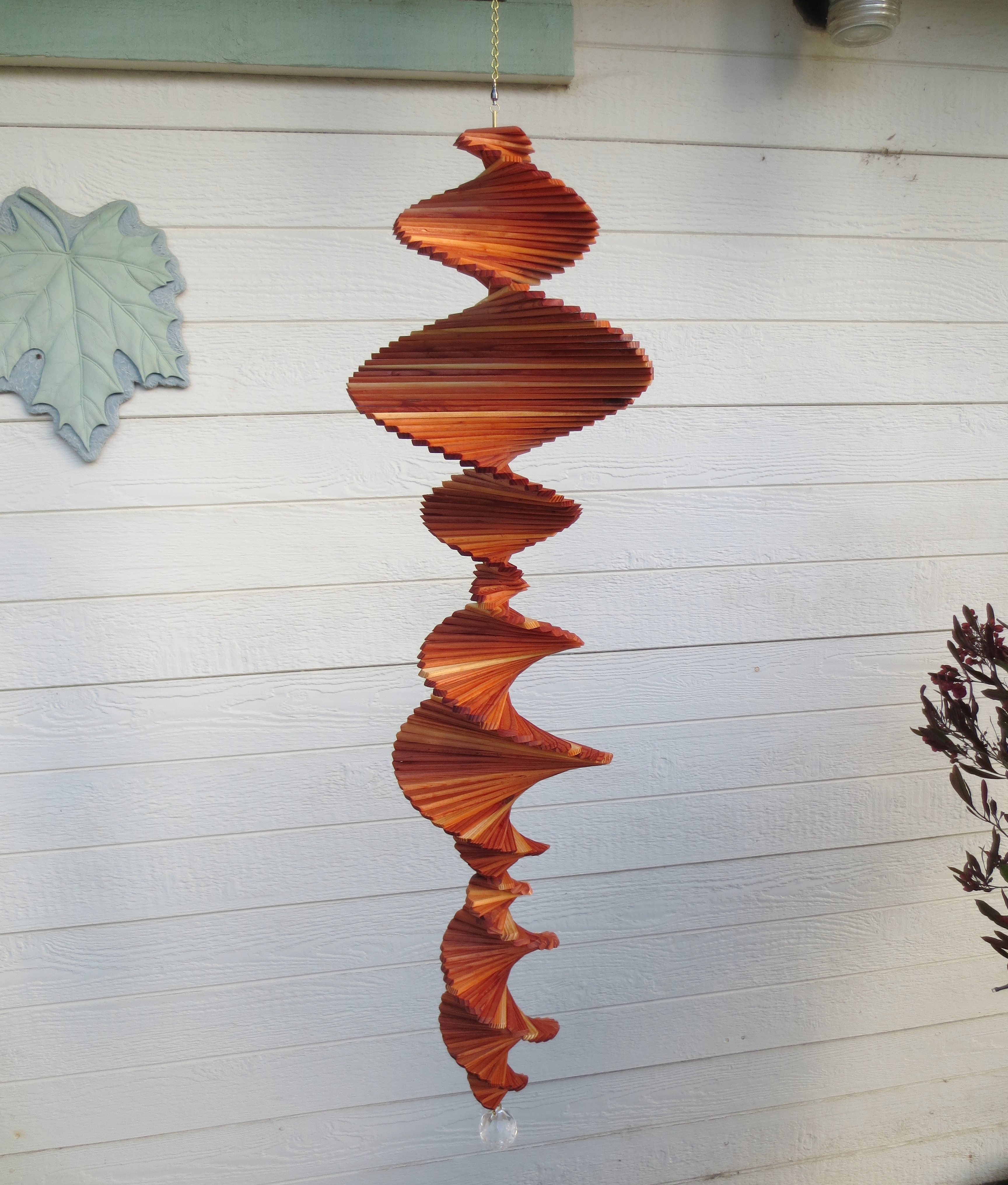 Triple helix Wooden Wind Spinner