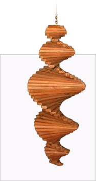 Wooden Helix Wind Spinners